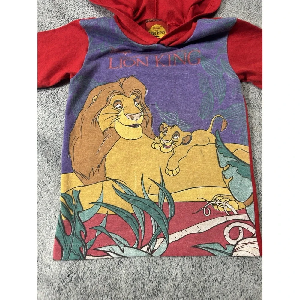 Vintage 90s Disney Lion King Hooded Tee Kids Size S (4)